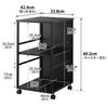 Yamazaki Slim Storage Wagon with Tower Kitchen Storage 8471 (Yamazaki Industries) Top, Black, W33.8×D42.4×H60.2cm (including Casters), Series, 2-tier,