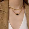 Titanium Steel Tiger Eye Necklace Women Fashion Collarbone Chain Luxury Jewelry