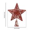 Glimmering Star Christmas Top Decoration 27cm Sparkling Hollowed Metal Star Tree Top For Christmas Tree Ornament