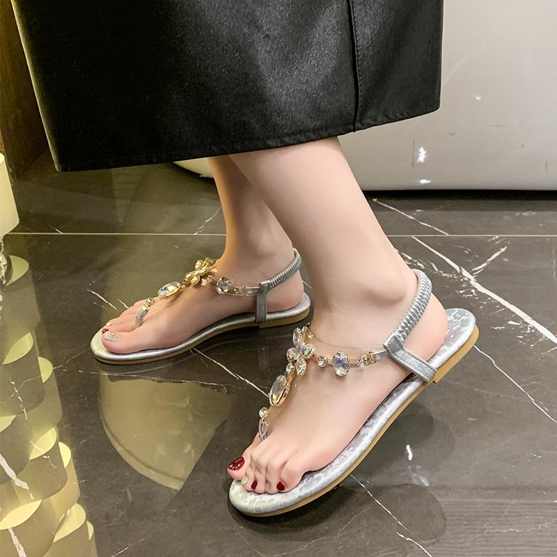 Mode 2025 Sommer Flache Sandalen für Damen Schnallenriemen Damen Sandalen Täglich Strandparty Schuhe für Damen Outdoor Leichte Damen Schuhe