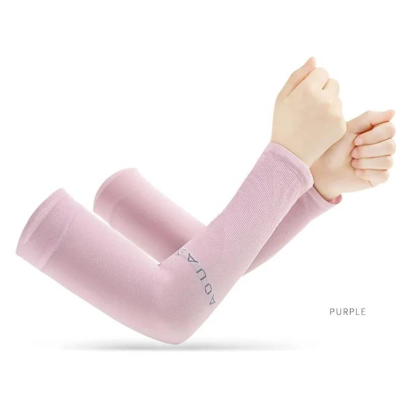 1/2pcs Summer Ice Silk Long Sleeves Anti-Sunburn Arm Cover Men Women Cuff New Cool Hand Sleeves Anti-UV Cycling Arm Sleeve
