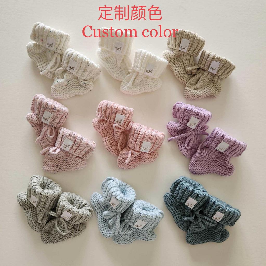Birthday Footwear for Toddler Girls Baby Booties Sock Shoes Hand Knitting Crochet Boy and Girl Cozy Shoes for 0 To 12 Months