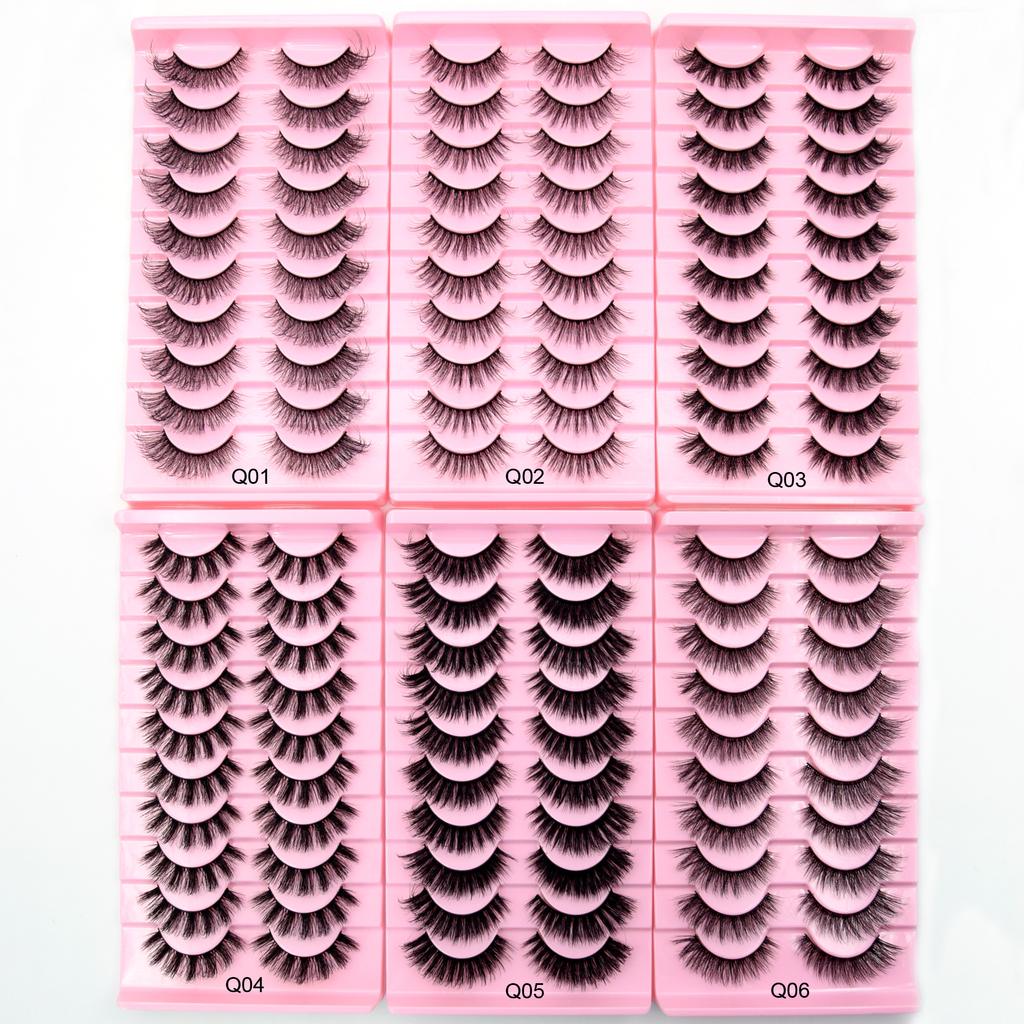 10 Pairs Eyelashes Natural Long 3D Mink Lashes Fluffy Volume Mink False Eyelashes Cruelty Free Wispy Lashes Makeup