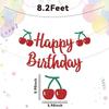 Cherry Birthday Banner - Funny Fruit Theme Happy Birthday Sign, Cherry 1st Bday Bridal Shower Banner, Cherry Theme Birthday Party Decorations Red