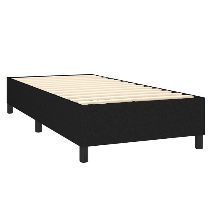 Maison Exclusive - Sommier à lattes de lit avec matelas Noir 90x200 cm Tissu