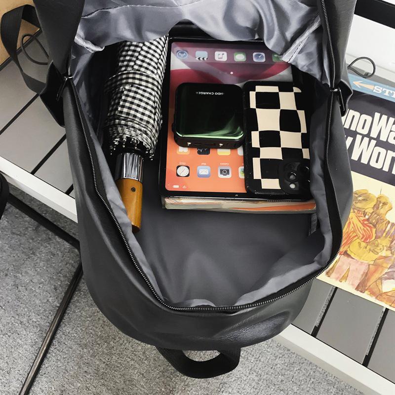 New Fashion PU Leather Double-Compartment Retro Backpack for Women