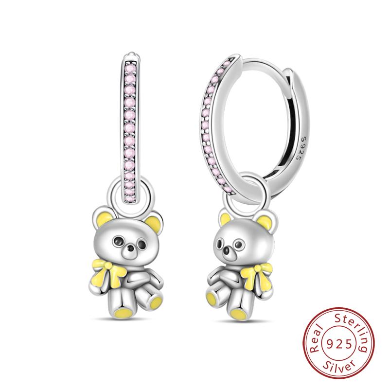 Modische leuchtende Glühwürmchen-Ohrringe 925er Sterlingsilber Lila Schmetterling Welle Fischschwanz Anhänger Ohrringe Feiner Party-Schmuck Geschenke