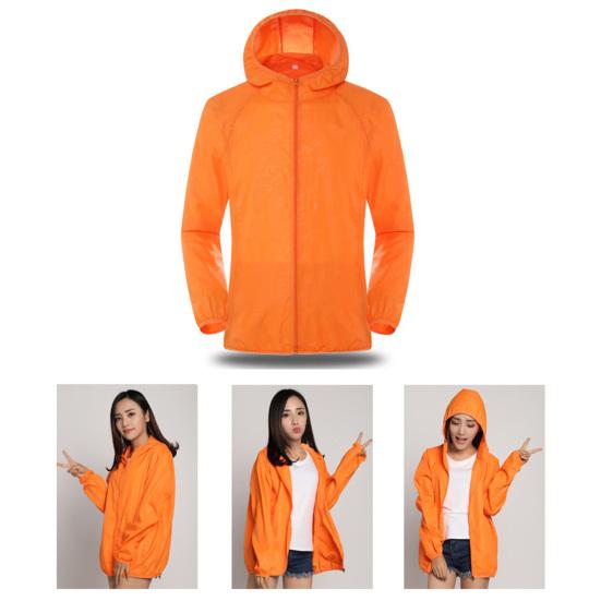 Bunda do větru s kapucí, dlouhým rukávem, stahovacími manžetami, kapsami, zapínáním na zip, pro muže a ženy, voděodolná, s ochranou proti slunci