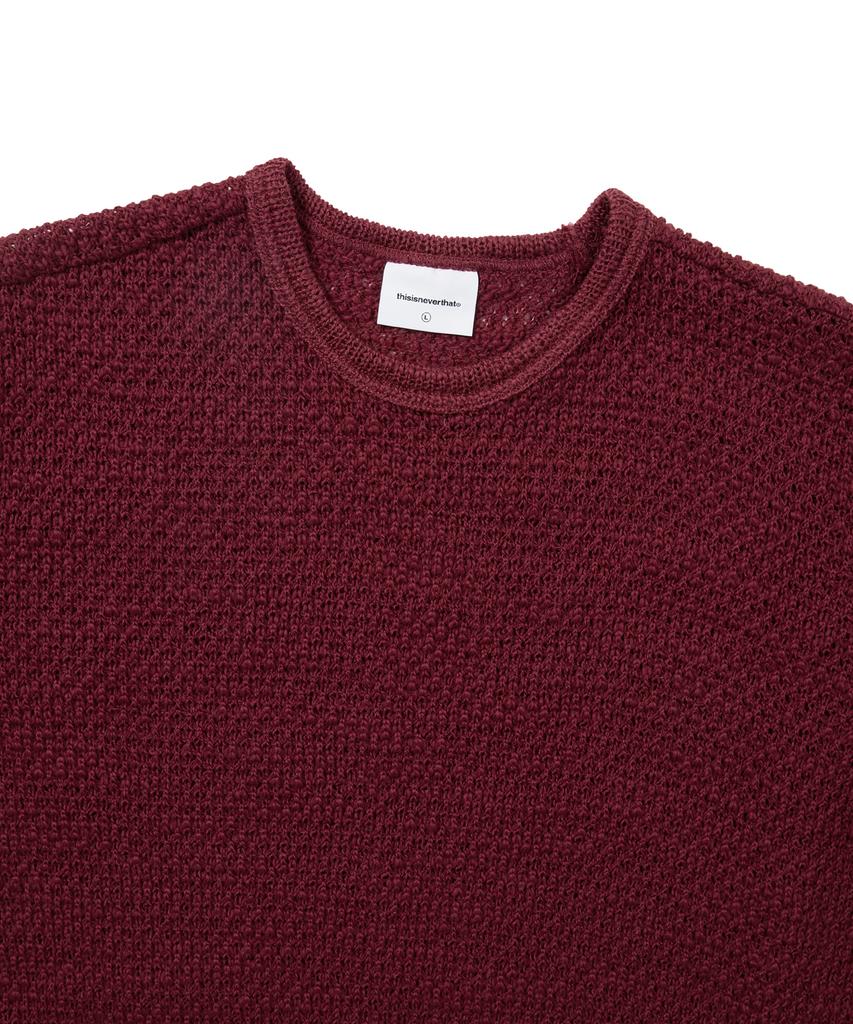 THISISNEVERTHAT Wool Crochet Knit L/S Crew Red
