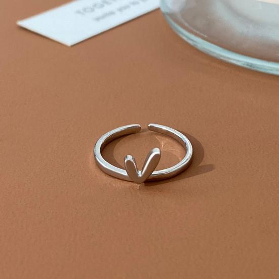 1 Set Women Ring with Greeting Card Irregular Personality Mother's Day Gift Hollow Love
