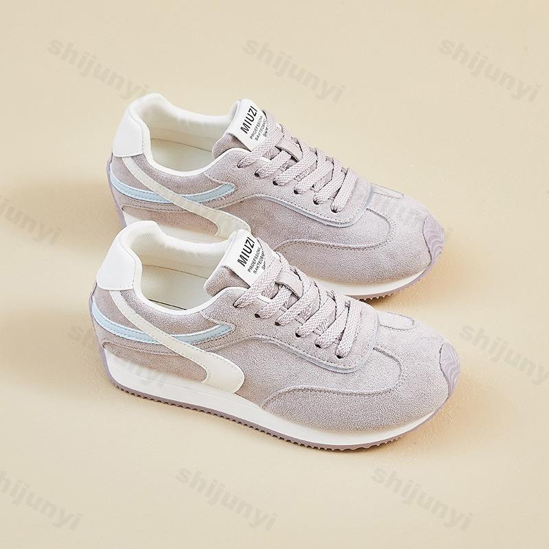 Platform Sports Shoes 2026 Spring Fashion Comfortable Breathable Non Slip Flat Shoes for Women Lace Up Ladies Casual Sneakers
