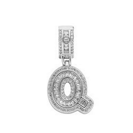 Rock Candy Letter Pendant: Trendy European & American Hip-Hop Style Copper Zircon Necklace with 26 English Alphabet Options