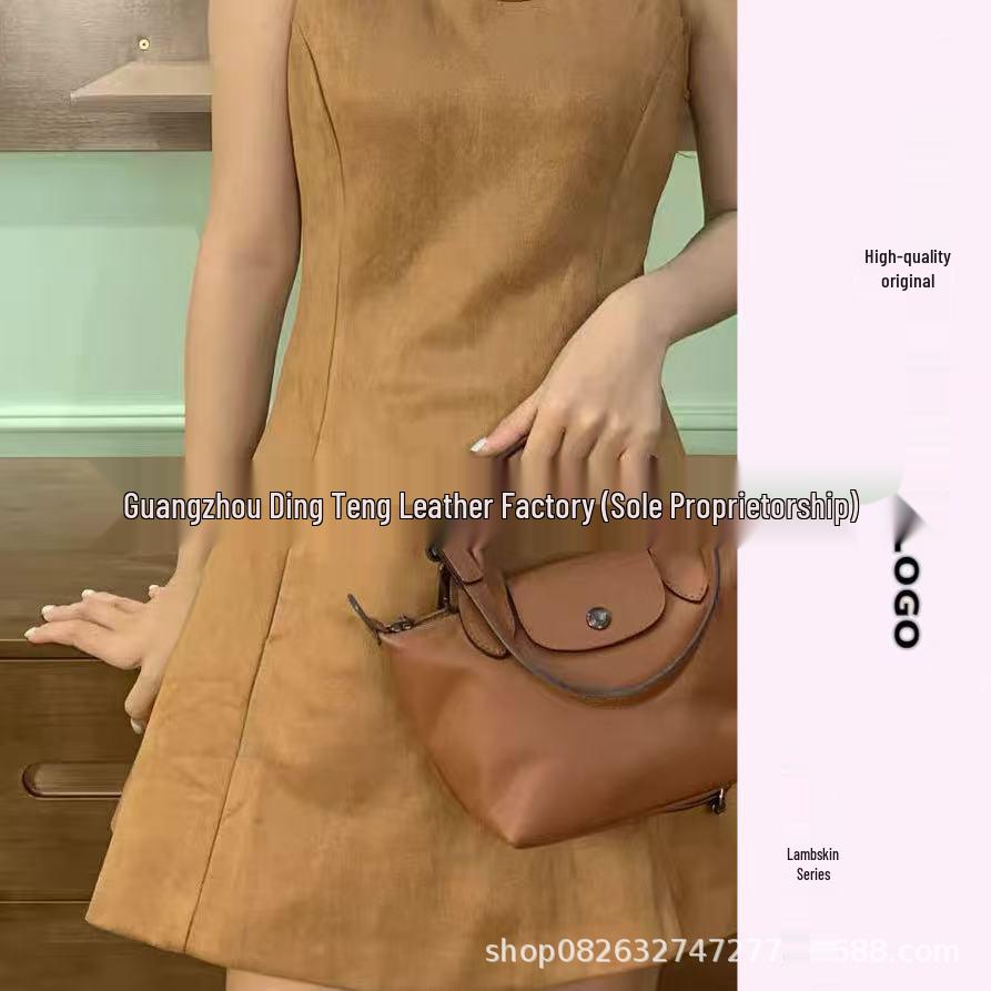 Hochwertige Mini-Knödeltasche aus Nappaleder mit Drachenprägung, Vielseitig für den Weg zur Arbeit, zum Tragen in der Hand, über der Schulter, mit verstellbarem Crossbody-Riemen.