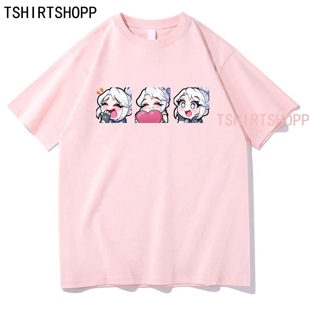 Anime Valorant T Shirt Mode Jett Unisex Kleidung Sommer Streetwear Sage Grafiken T-shirt Harajuku Baumwolle Tops Kawaii Kleidung