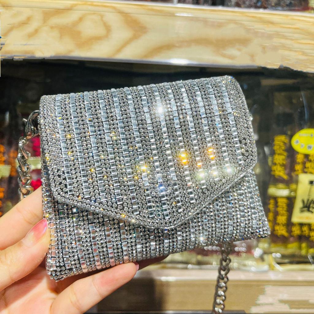 2024 Rhinestone Chain Mini Shoulder Crossbody Bag - Trendy Handheld Party Bag for Women