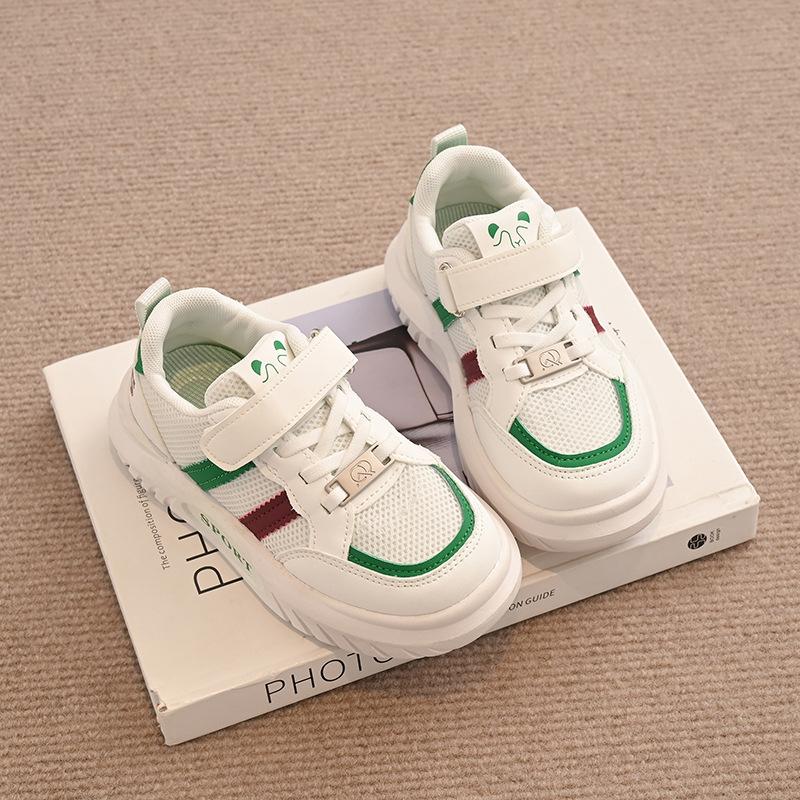 Children's shoes 2025 spring new boys platform sports shoes girls casual Velcro white shoes medium and large children's board shoes