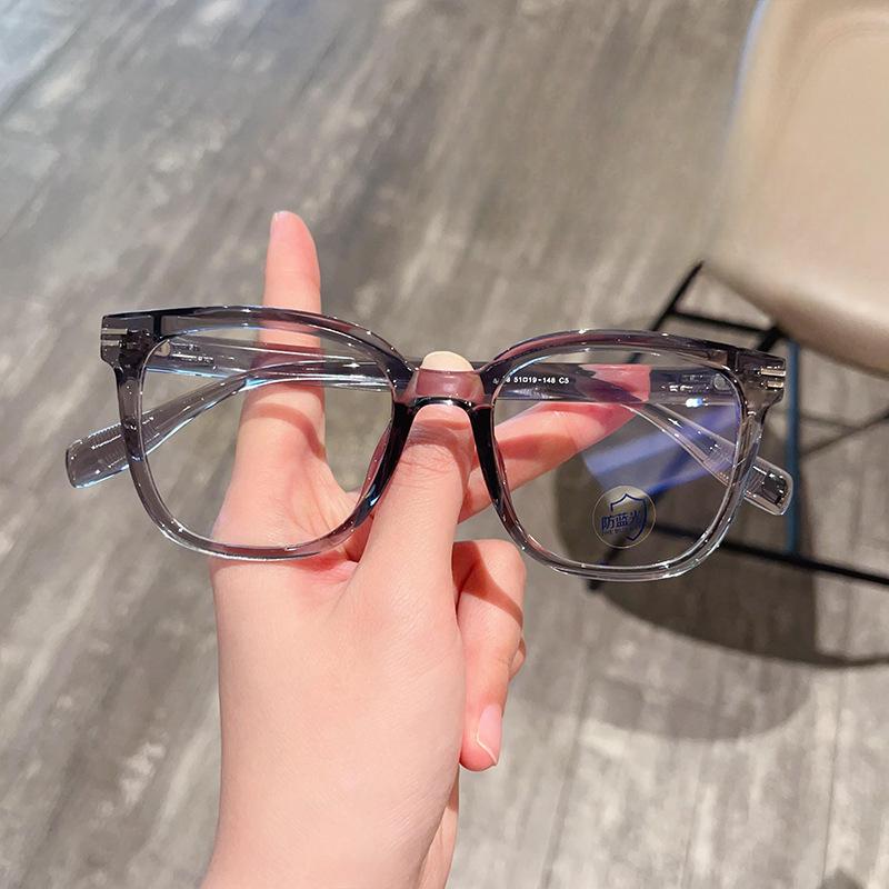 

Retro Polygonal TR90 Cold Brown Transparent Glasses Frame Anti Blue Light Adjustable Eyewear