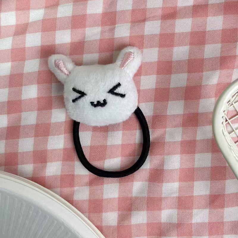 1/2Pcs Cute Plush Strawberry Bunny Hair Tie Hairband For Lolita Girls Cartoon Rabbit Ponytail Hair Rope Sweet Hair Accessories