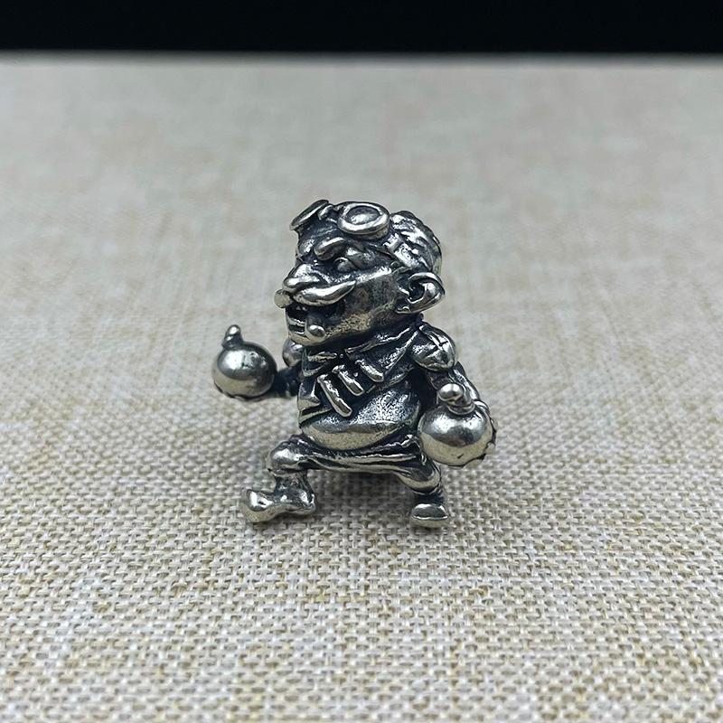 Brass Alliance Gnome Smoking Soldier Engineer Knife Beads Diy Paracord Woven Lanyard Keychain Pendants Edc Tool Accessories