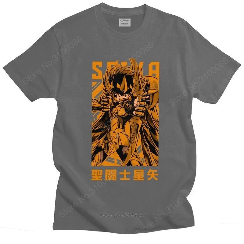 Saint Seiya Knights Of The Zodiac T Shirt Men Cotton Tees Sagittarius Seiya Anime Manga Tshirts Short Sleeved Graphic T-shirt