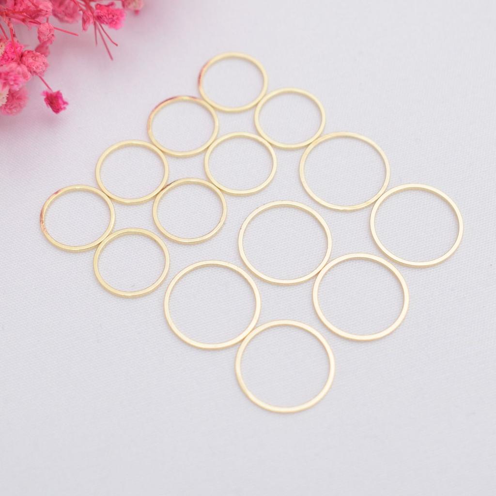 10pcs Diy Handmade Jewelry Accessories 14K Gold Bag Color Retention Popular Geometric Circle Round Material