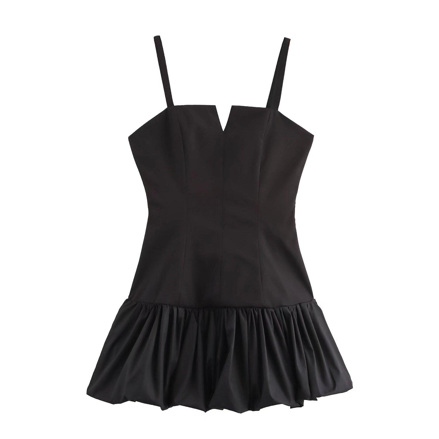 

2025 Spring Women s Slim Fit Waist-Cinching Patchwork Camisole Dress Small