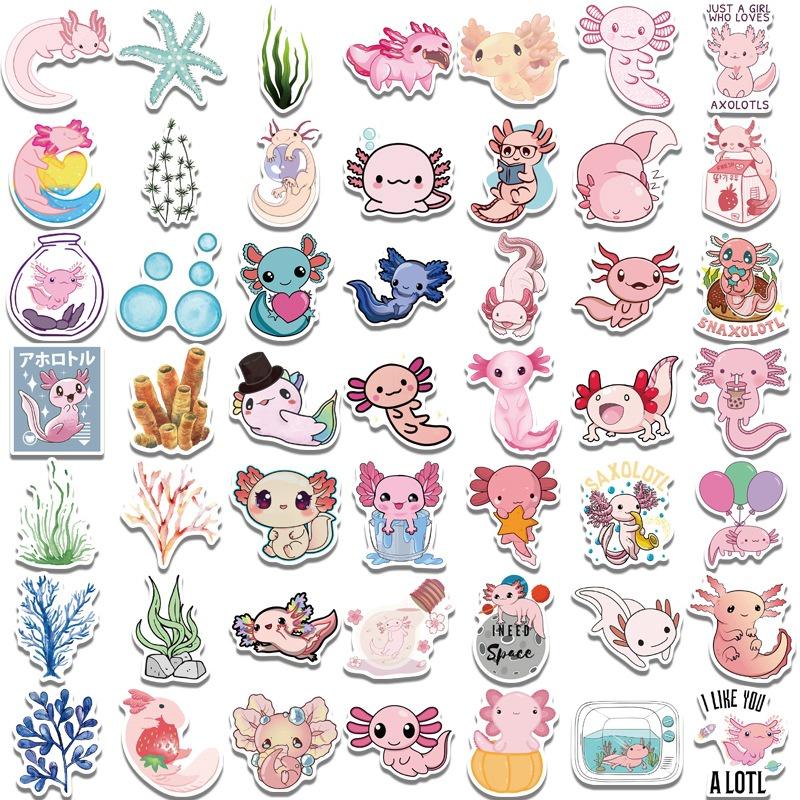 Axolotl Fun Graffiti Stickers Stickable On Travel Cases Water Bottles Fridges