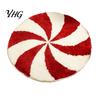Washable Round Carpet Christmas Rug, 39" Imitation Cashmere Santa Snowflake Pattern, Pattern Rug Holiday Area for Home Living Room Bedroom Decor Stain