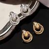 Simple and Cold Wind Metal Plain Ring Niche High-end Stud Earrings Versatile Personality Hot-selling Ear Jewelry
