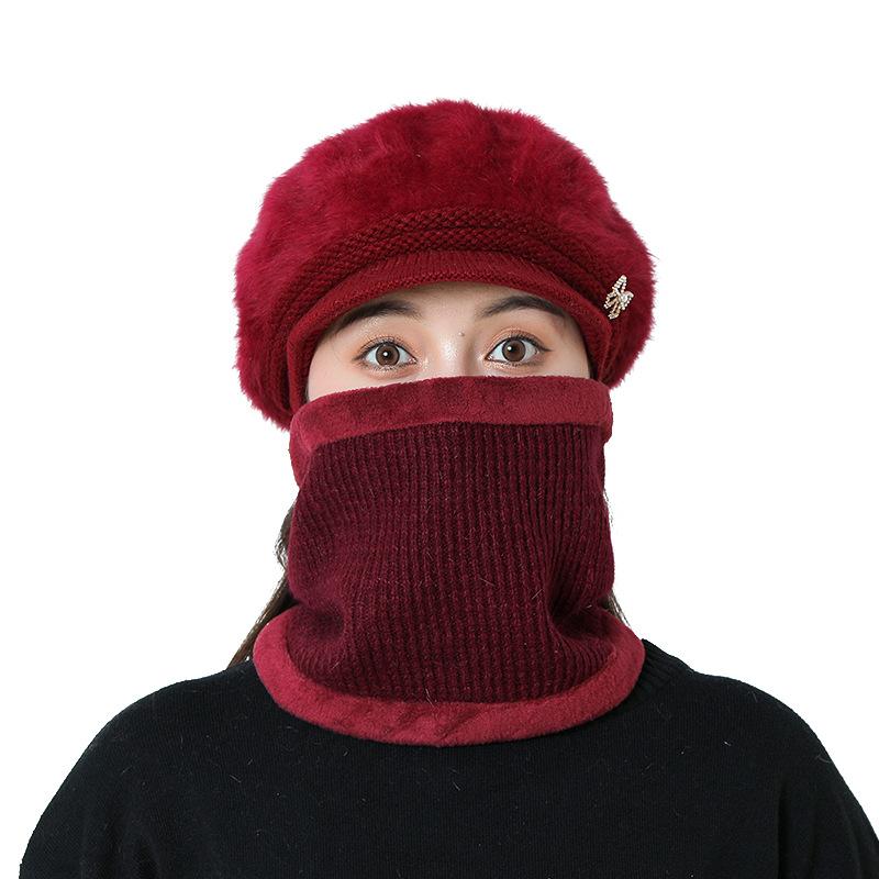 Autumn and Winter New Knitted Hat Middle-aged and Elderly Duck Tongue Hat Outdoor Warm Beret