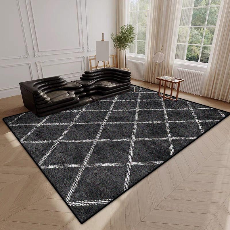 Modern Simple Style Plaid Pattern Decor Rug for Living Room Soft Easy Clean Sofa Table Mat Big Size Cloakroom Non-slip Carpet