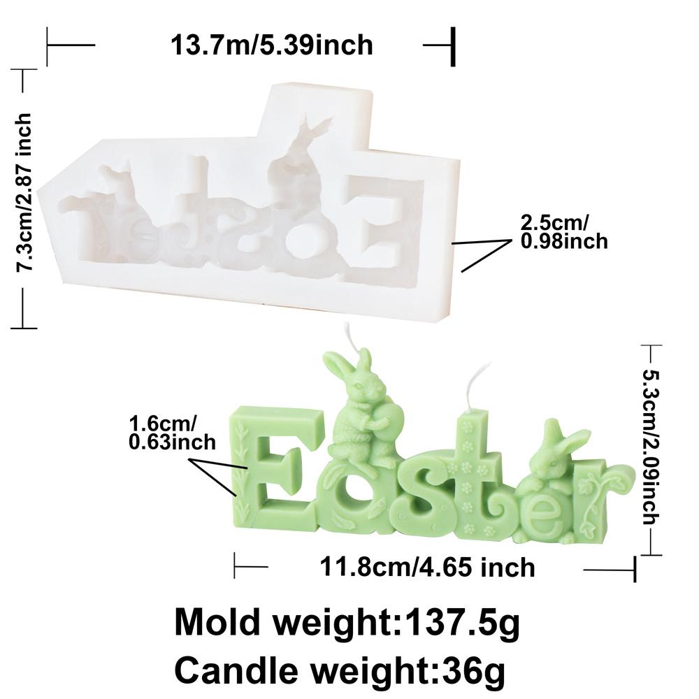 

Easter English Letters Rabbit Ornament Candle Silicone Mold DIY Animal Soap Gift Candle Mold Plaster Easter Home Decor