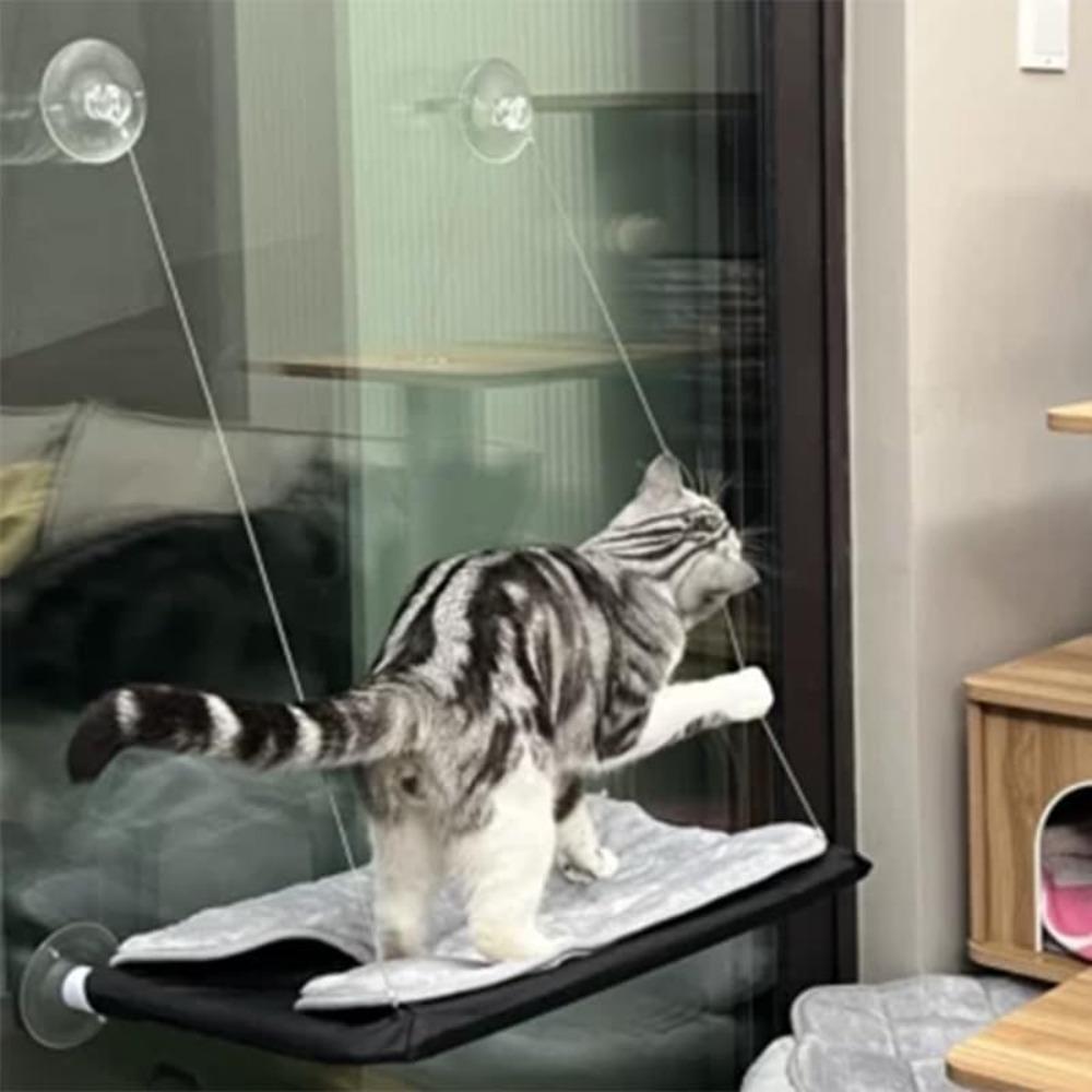 Ultra-Soft Cat Window Hammock Bed - Cozy Cloud-Like Perch for Feline Naptime - Securely Mounted, Perfect Space-Saving