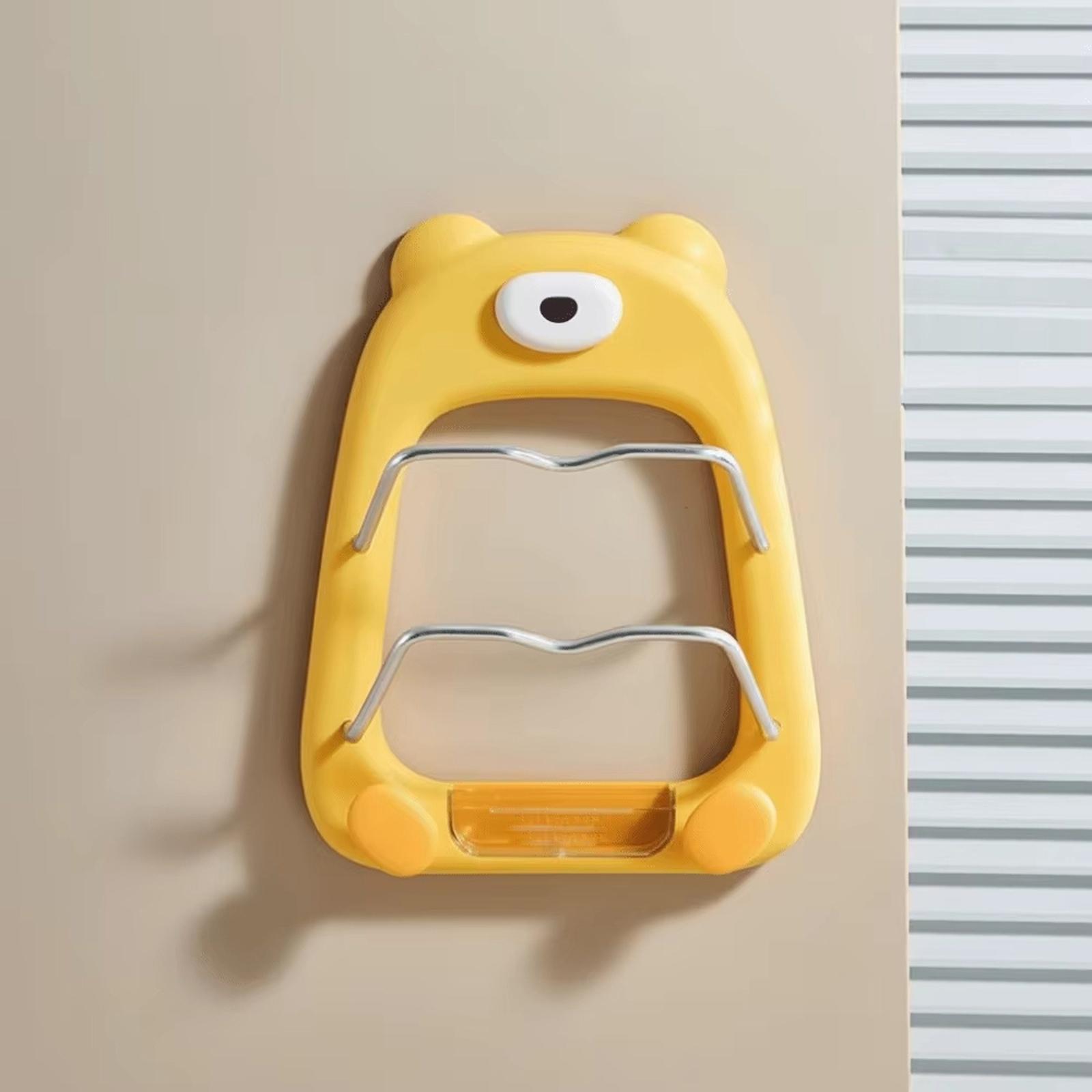 

Kitchen Lid Holder Rack Suction Storage Organizer Multi-Layer Towel Rack for Household Use Durable Wall Mounted Pot Lid Stand one size жовтий