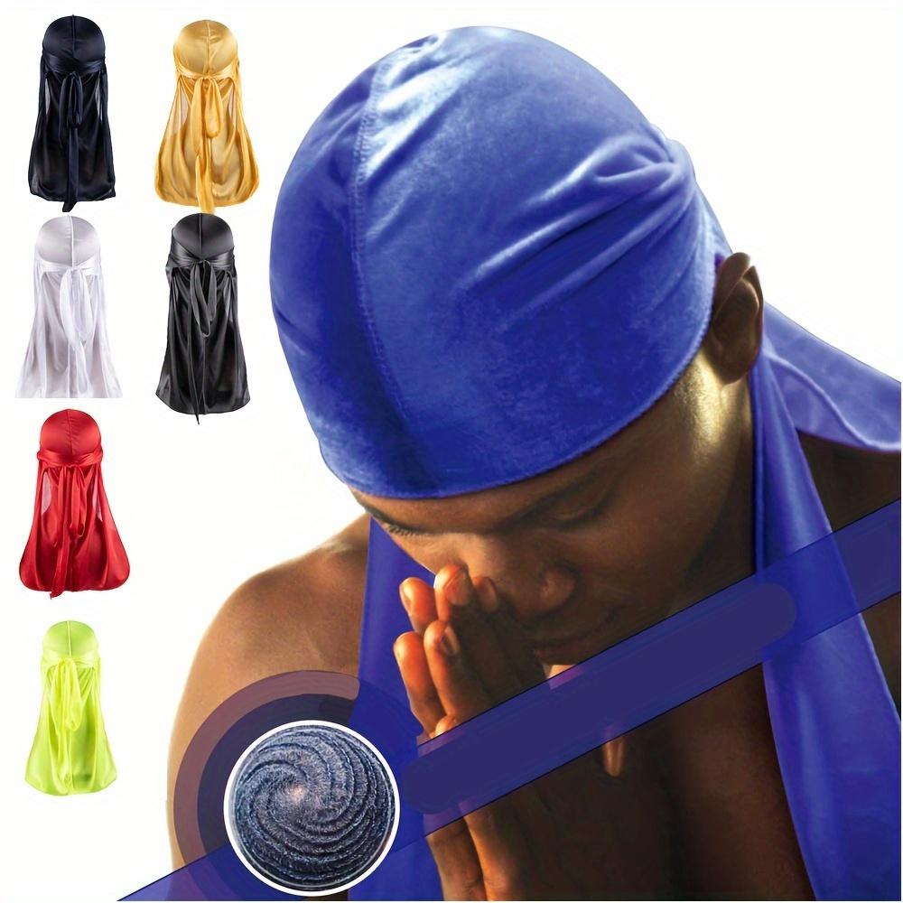 Męska Jedwabna Durag Opaska Bandana Jedwabny Du Rag Doo Rag Długi Ogon Nakrycie Głowy na Falę