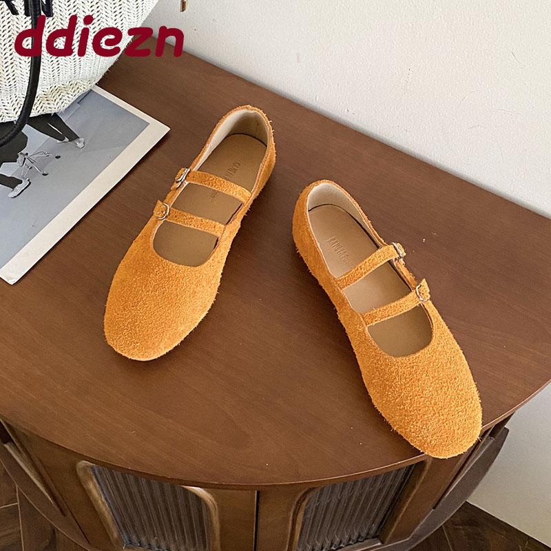 Fashion Fashion Buckle Strap Women Flats Mary Janes Shoes Casual Female Shallow Footwear Round Toe Ladies Flats With Shoes