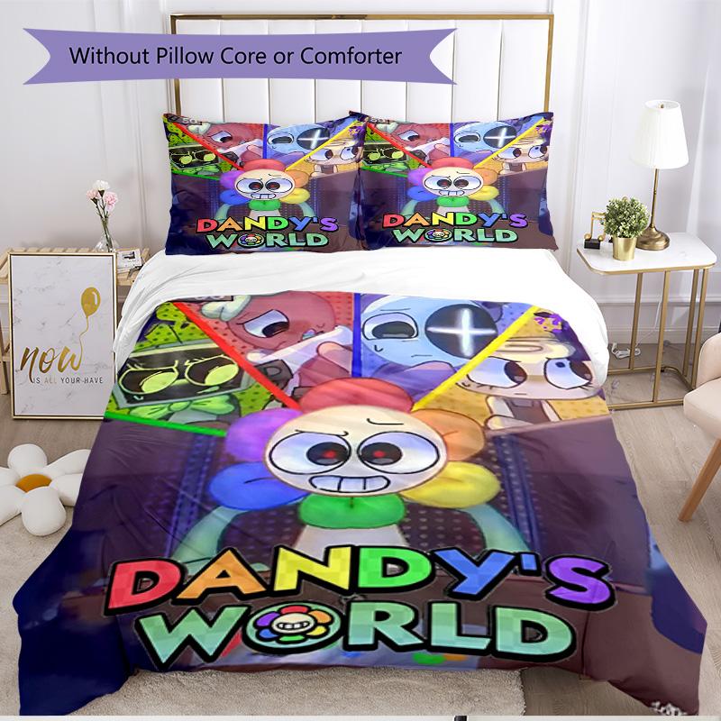 3pcs Duvet Cover Set (1*Duvet Cover + 2*Pillowcase, Without Core), Dandy's World Print Soft All‑Season Bedding Set, Home Bedroom Decor Gift