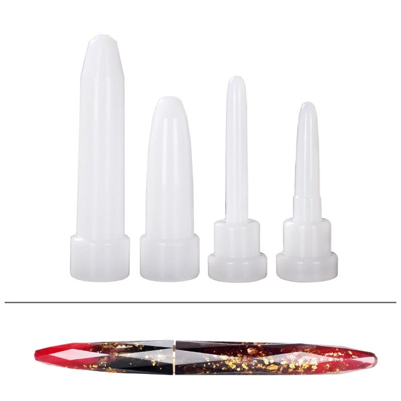 4pcs DIY Pen Mold Epoxy Resin Molds Transparent Pen Silicone Mould Dried Flower Resin Decorative Craft Jewelry Mould