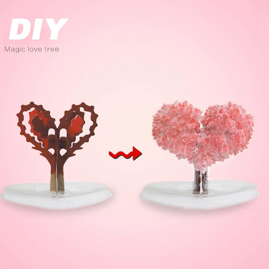 Mini Magic Sakura Miniature Tree DIY Crystal Growing Paper Plantas Miniatura Ornaments Decor Novelty Boy Girls Gift Science Toys