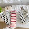 Women's Spring and Summer Thin Polka Dot Chiffon Fringed Striped School Tufted Cotton Socks