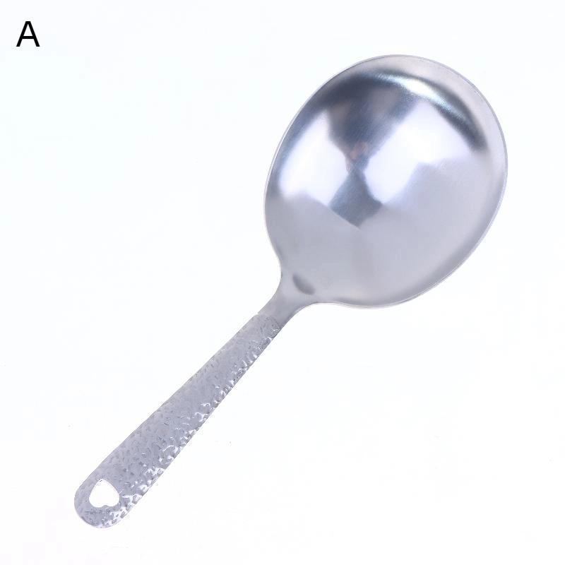 Household Rice Vermicelli Flour Spoon Stainless Steel Short Handle Soup Spoon Leaky Restaurant Shared Vegetable Spoon