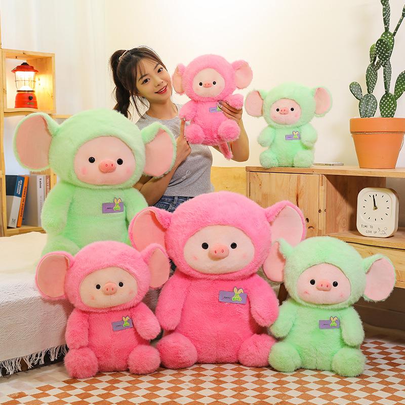 Cute Hood Pig Doll Plush Toy Girl Bed Sleeping Doll Warm Heart To Accompany Girlfriend Birthday Gift