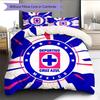 Cruz Azul Pattern Bedding Home Decoration Birthday Gift (1 * Duvet Cover + 2 * Pillowcase, Without Core)
