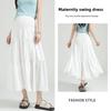 Maternity Skirt for Summer, Women's Mid-length Loose-fitting Slimming Flared Skirt with High Waist