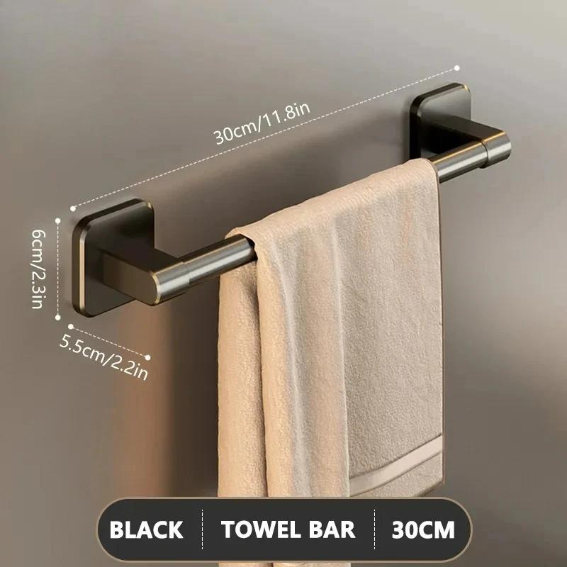 

High Quality for Bathroom Storage Rack Bathroom Horizontal Bar Towel Rack Non Perforated Suction Cup Wall Mounted Towel Rack
