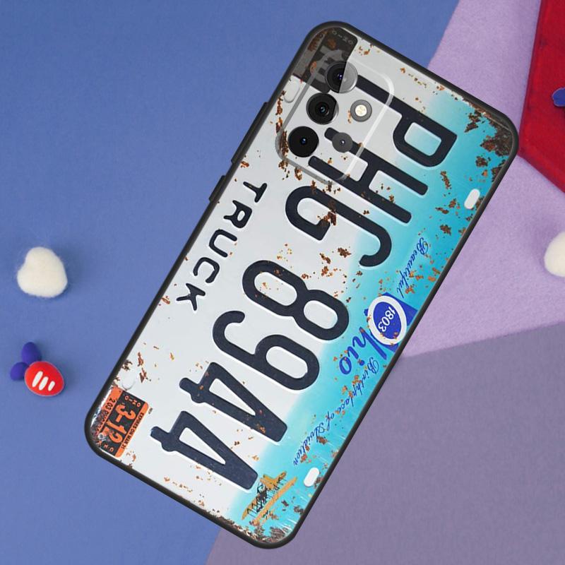 Retro Funny License Plate Case For Samsung Galaxy A52 A53 A33 A13 A34 A54 A14 A35 A55 A15 A56 A36 A26 A16 A06 A22 A32