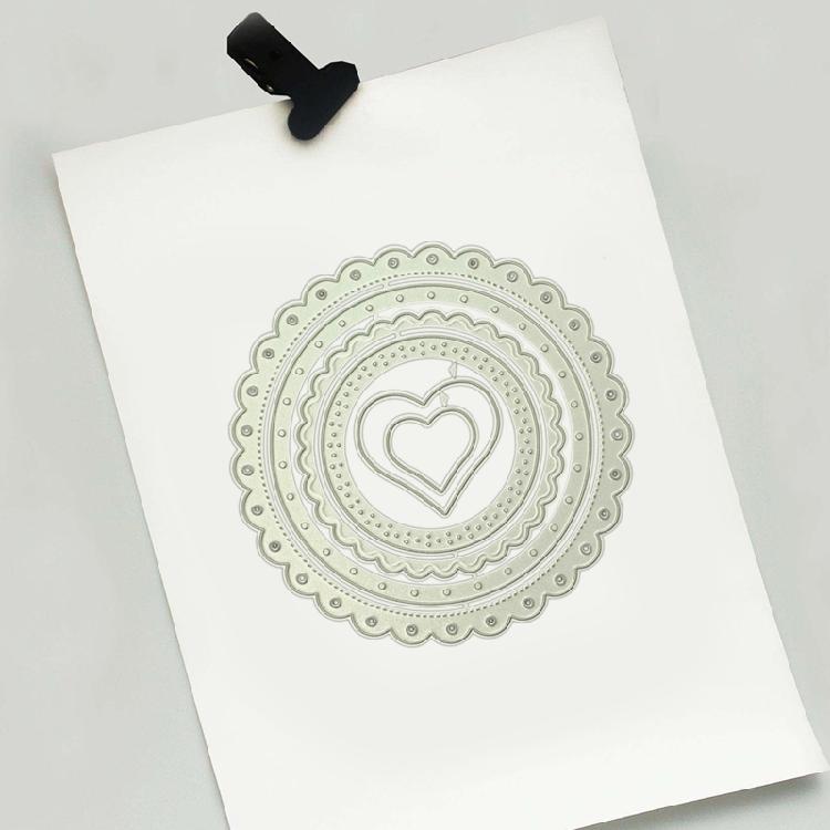 Lace Border Cutting Die DIY Embossing Moulds Round Stencil Template Card Making