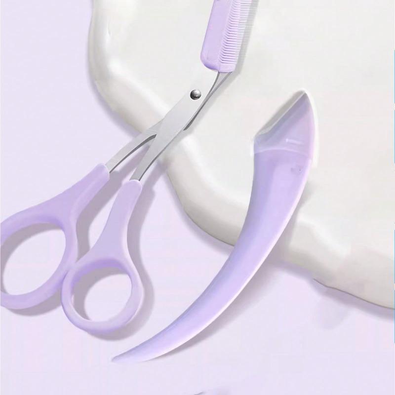 4Pcs/set Stainless Steel Eyebrow Trimmer Scissors With Comb, Beauty Tools, Unisex, Eyebrow Scissors Makeup Tool
