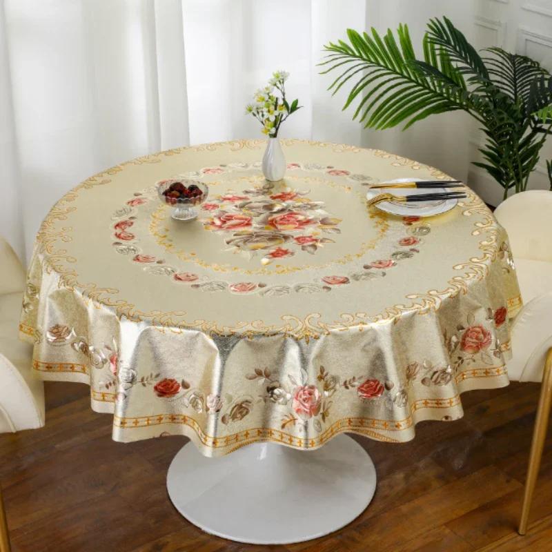 Thickened Circular Square Tablecloth Waterproof Oil Proof Washable PVC Desk Mat Simple Table Cloth for Household Dining Tables