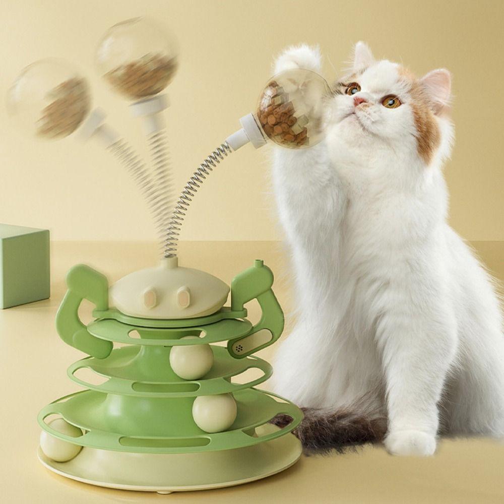 Detachable Cat Ball Track Toy Rotating Pet Puzzle Training Toy Cat Turntable Toy  Multi-Cat